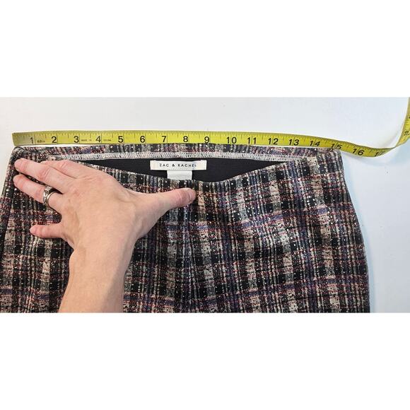 Zac & Rachel velour SOFT M Plaid Pants Tapered Leg Stretch Pull on festive comfy - Picture 9 of 9